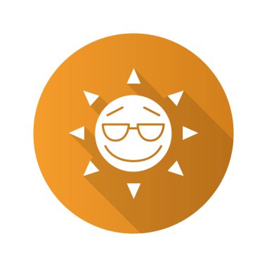 Güneş gülümseme doğrusal simgesi