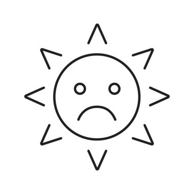 Güneş gülümseme doğrusal simgesi