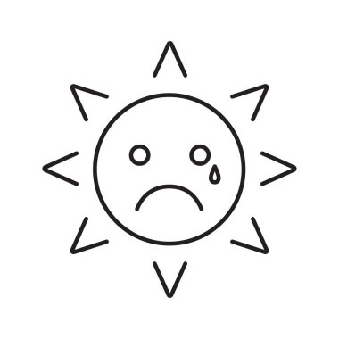 Güneş gülümseme doğrusal simgesi