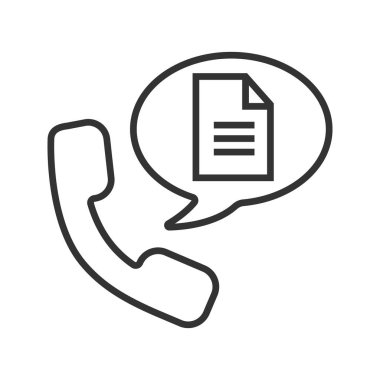 Telefon görüşmesi için yönergeler doğrusal simgesi