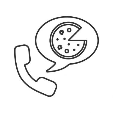 Pizza telefon sipariş doğrusal simgesi