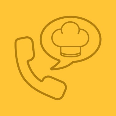 Gıda telefon siparişi renk doğrusal simgesi