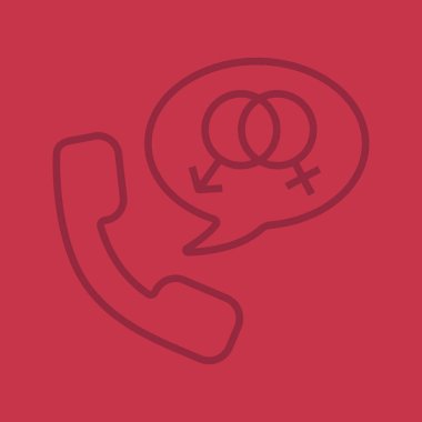 Telefon seks doğrusal simgesi