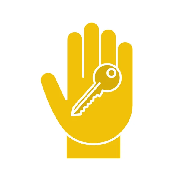 Main avec icône clé — Image vectorielle