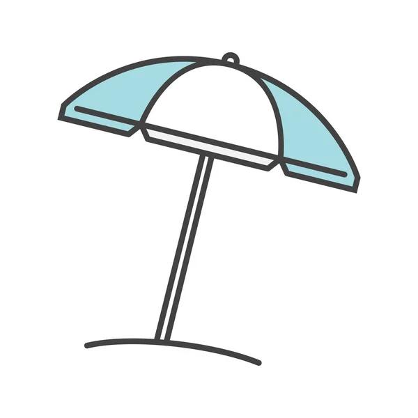 Beach umbrella color icon — Stock Vector