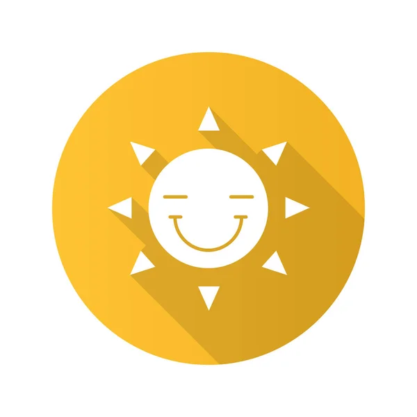 Sol sorriso ícone linear — Vetor de Stock