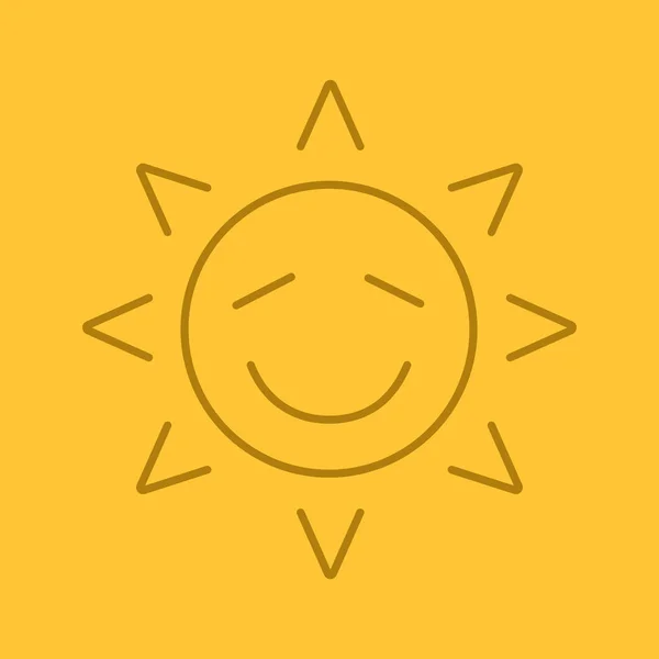 Sol sonrisa lineal icono — Archivo Imágenes Vectoriales