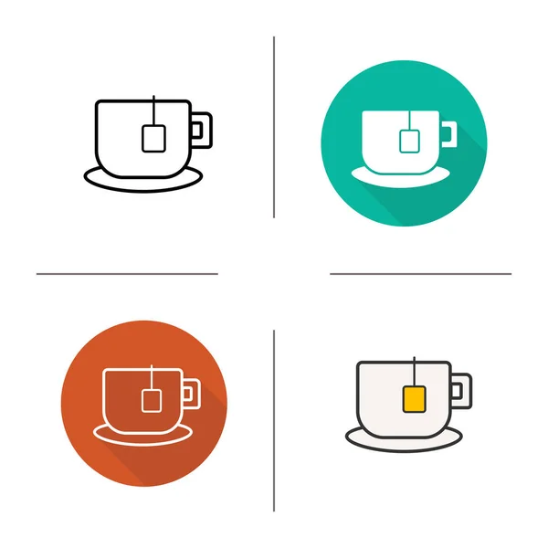 Teacup icons set — Stock Vector