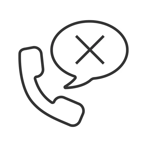 Icône linéaire d'appel téléphonique rejeté — Image vectorielle