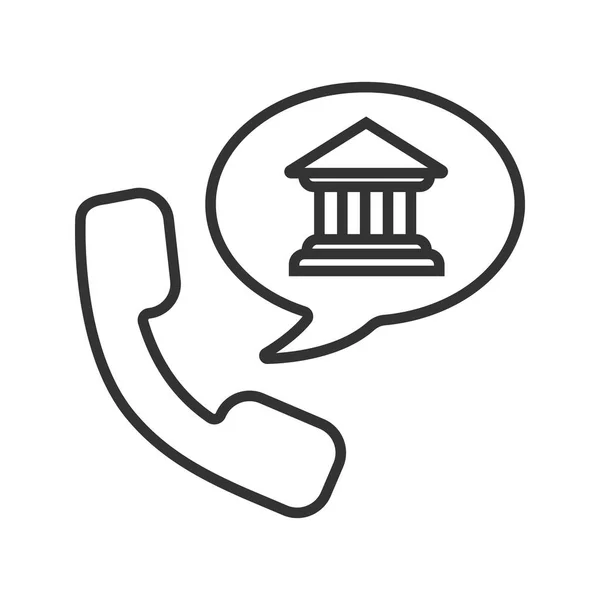 Bank telefoongesprek lineaire pictogram — Stockvector