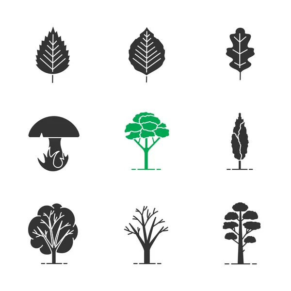 Zestaw ikon drzew — Wektor stockowy