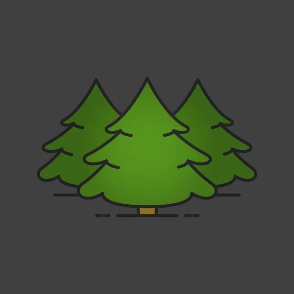 Bosbouw contour symbool — Stockvector