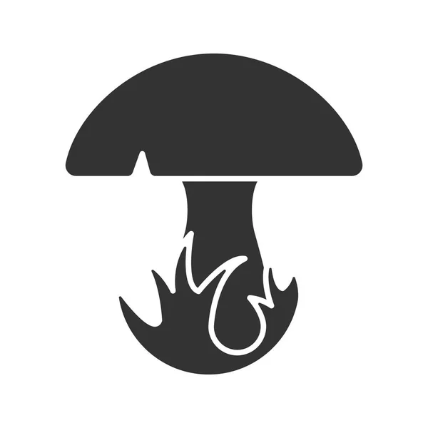 Paddestoel in gras glyph pictogram — Stockvector
