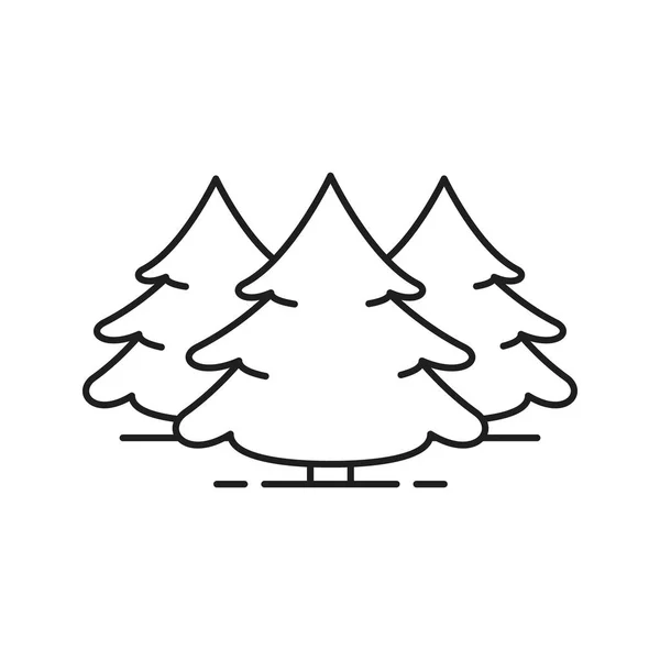 Lineares Symbol für Tannenwald — Stockvektor