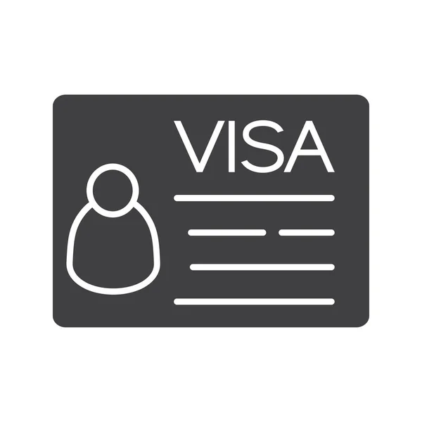 Reizen visum glyph pictogram — Stockvector