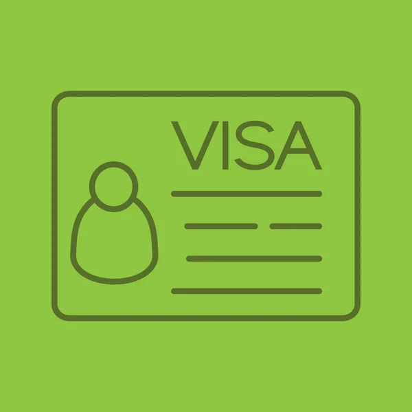 Utazás vízum lineáris ikon — Stock Vector