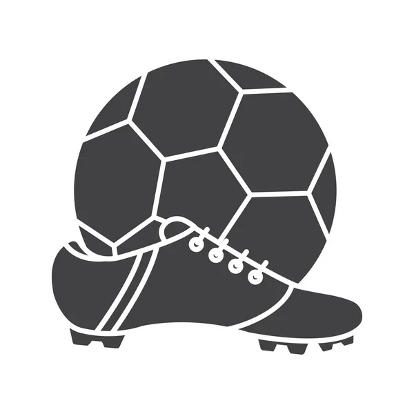 Fotboll boot och bollen glyph ikonen — Stock vektor
