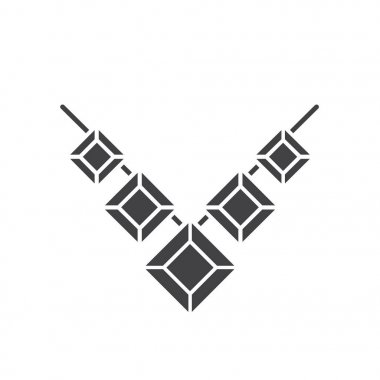 Değerli taş kolye glif simgesi