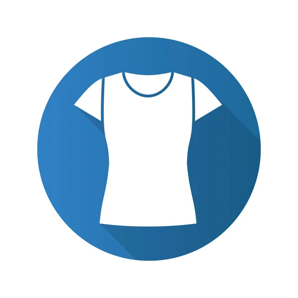 Camiseta de mujer diseño plano icono de glifo de sombra largo — Archivo Imágenes Vectoriales