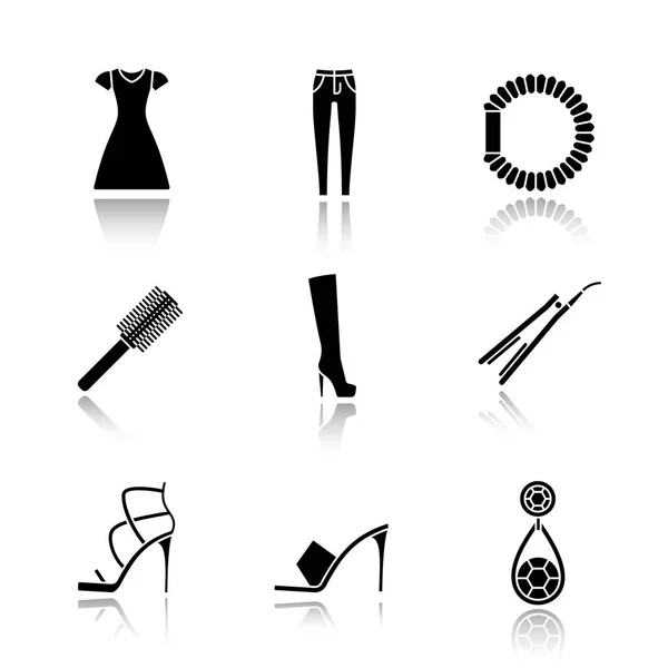 Vrouwen accessoires icons set — Stockvector