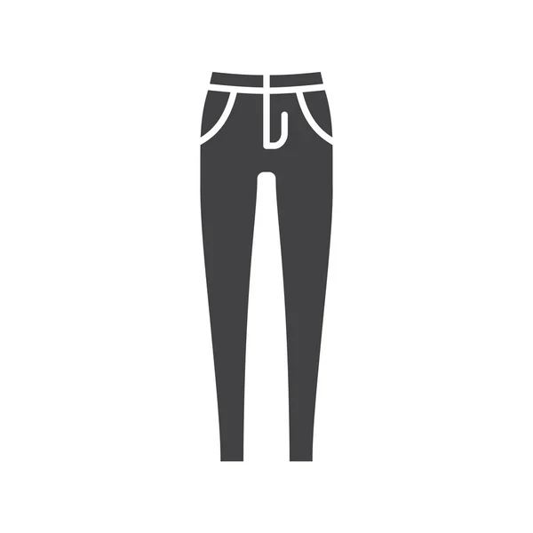 Pantalones vaqueros ajustados mujer icono de glifo — Archivo Imágenes Vectoriales