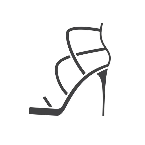 Tacón alto zapato icono glifo — Vector de stock