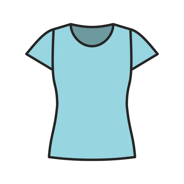Vrouwen t-shirt kleur pictogram — Stockvector