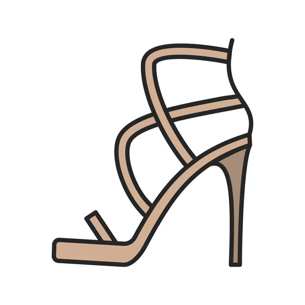 Farbiges Symbol für Schuhe mit hohem Absatz — Stockvektor