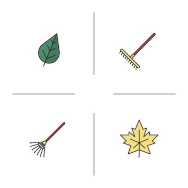 Sonbahar renk Icons set