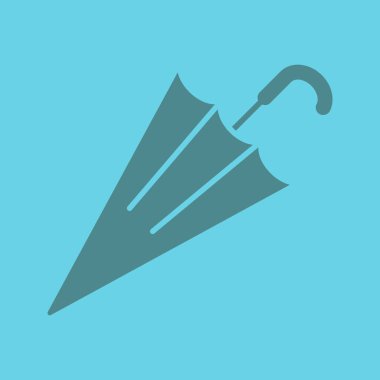 Kapalı şemsiye glif renk simgesi