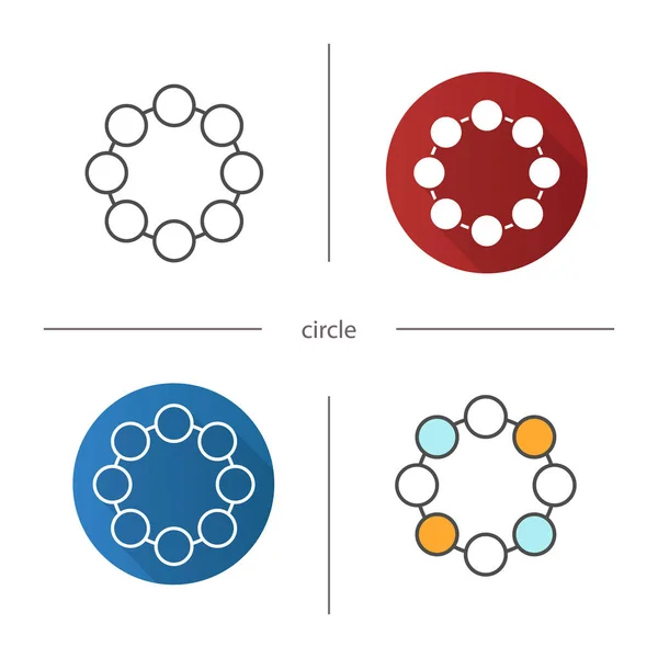 Κύκλος σύμβολο εικονίδια — Διανυσματικό Αρχείο