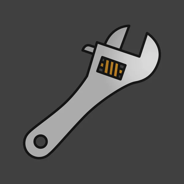 Adjustable wrench color icon — Stock Vector