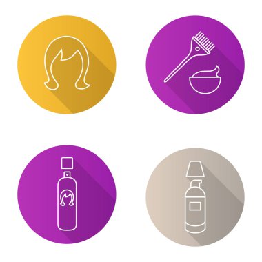 Kozmetik Aksesuarları doğrusal Icons set 