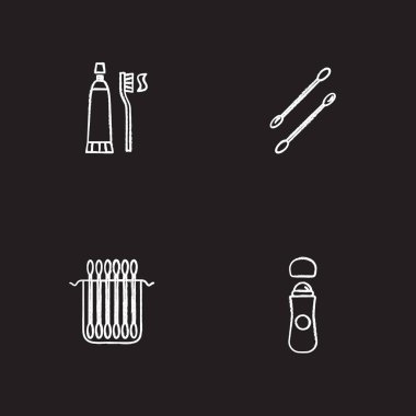 Kozmetik Aksesuarları doğrusal Icons set 