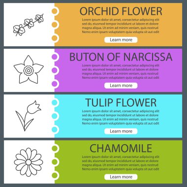 Çiçekler afiş şablonlar kümesi web