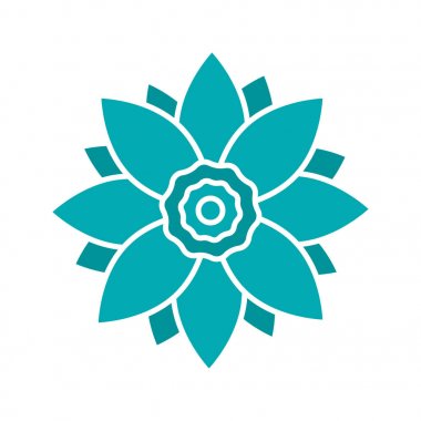 Lotus çiçeği glif renk simgesi