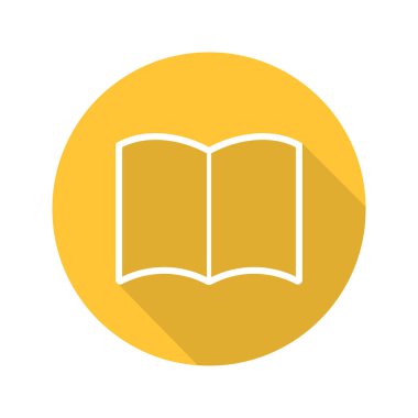 Kitap düz doğrusal uzun gölge simgesi
