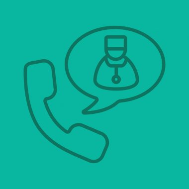 Telefon görüşmesi doktor doğrusal simgesine