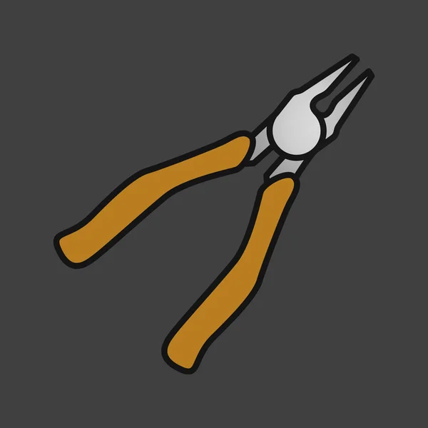 Kniptangen kleur pictogram — Stockvector