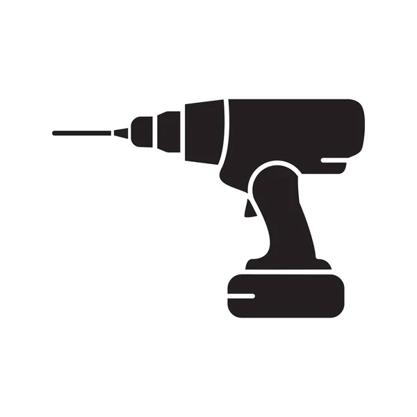 Cordless drill glyph icon — Stock Vector