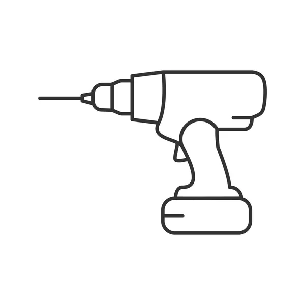 Cordless drill linear icon — Stock Vector
