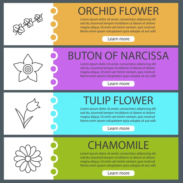 Çiçekler afiş şablonlar kümesi web