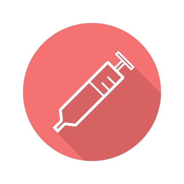 Spuit vlakke lineaire lange schaduw pictogram — Stockvector