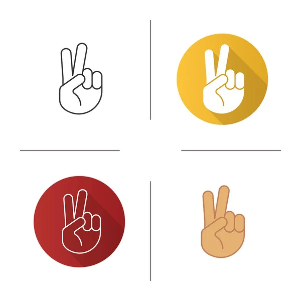 Iconos de gesto de mano de paz — Vector de stock