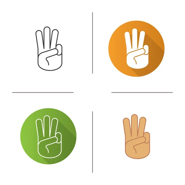 Три пальца вверх иконки — стоковый вектор