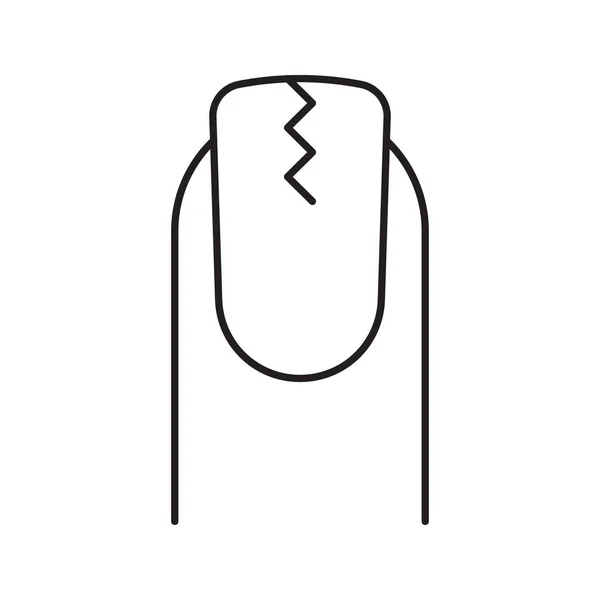 Knäckt nageln linjär ikonen — Stock vektor