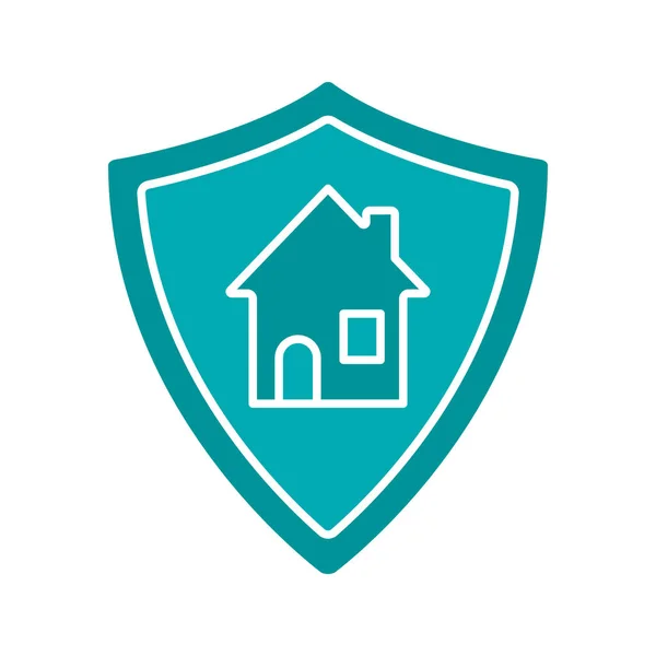 Immobilier sécurité glyphe couleur icône — Image vectorielle