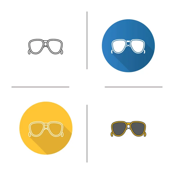 Icono de gafas de sol, lineales y estilos de color — Vector de stock