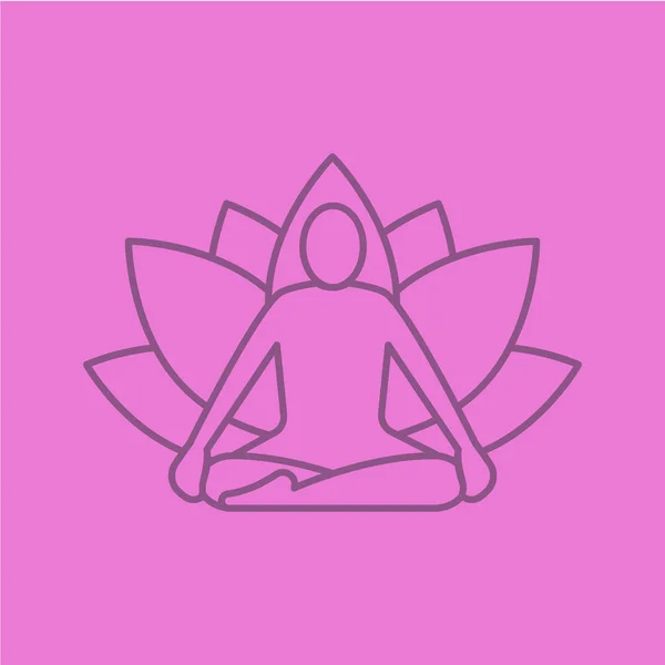 Position de yoga icône linéaire — Image vectorielle