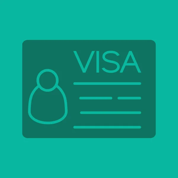 Utazás vízum karakterjel szín ikon — Stock Vector